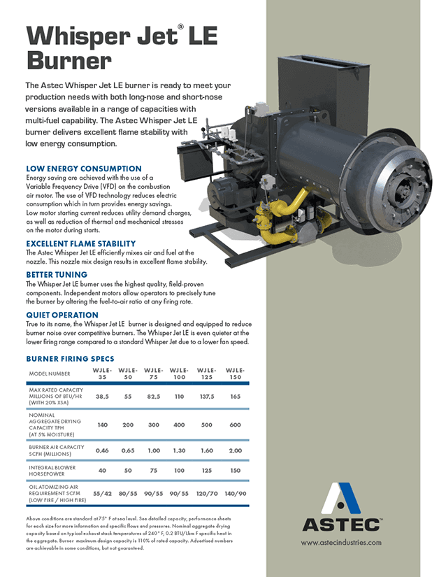 Whisper Jet LE Spec Sheet