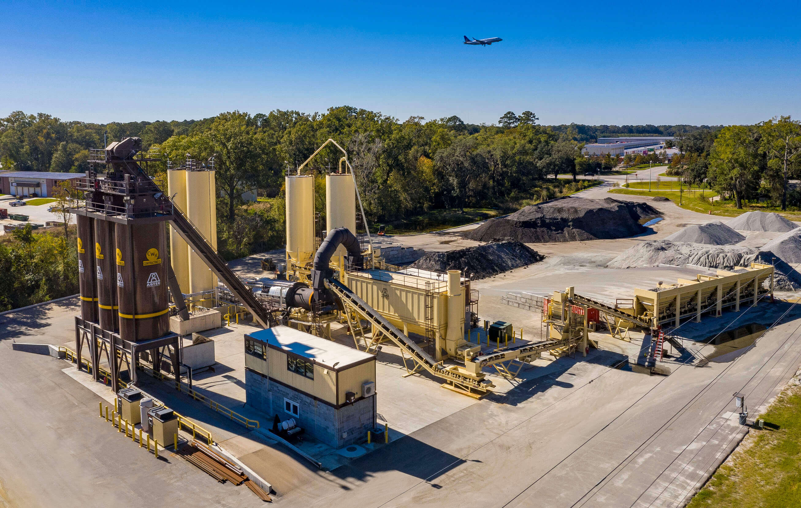 C. W. Matthews Astec asphalt plant in Savannah, GA aerial