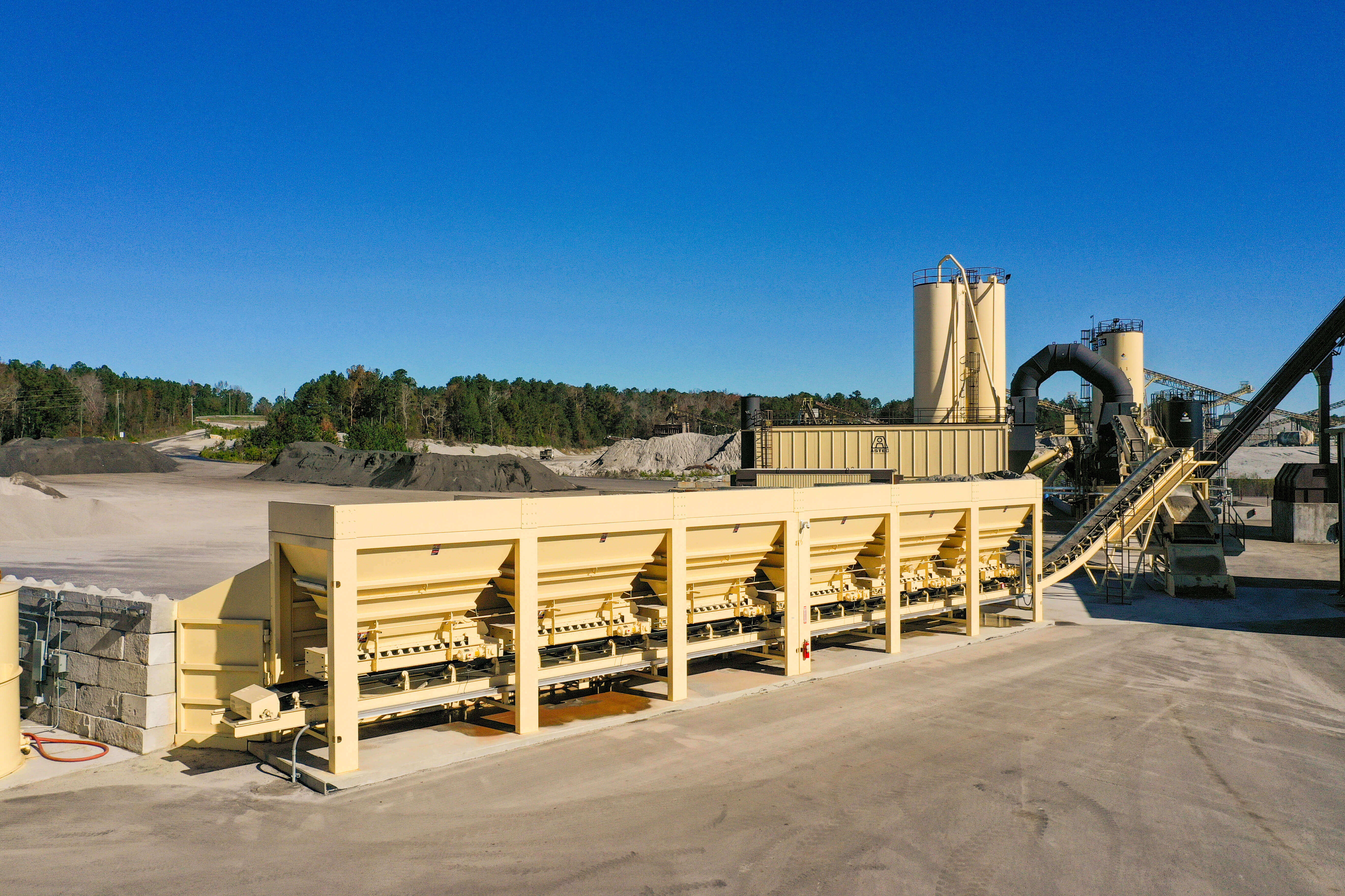 C.W. Matthews Astec asphalt plant cold feed bins