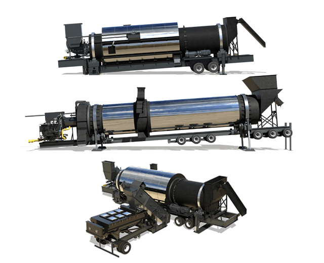Astec portable asphalt mixing drums